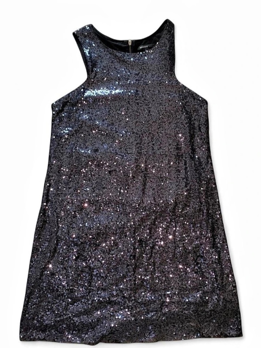 Navy Blue Sequin Mini Dress